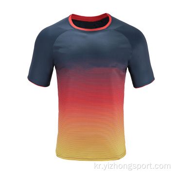 Mens Breathable Dry Fit Rugby Wear T 셔츠